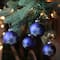 4ct. 3" Royal Blue & White Snowflake Ball Glass Ornaments